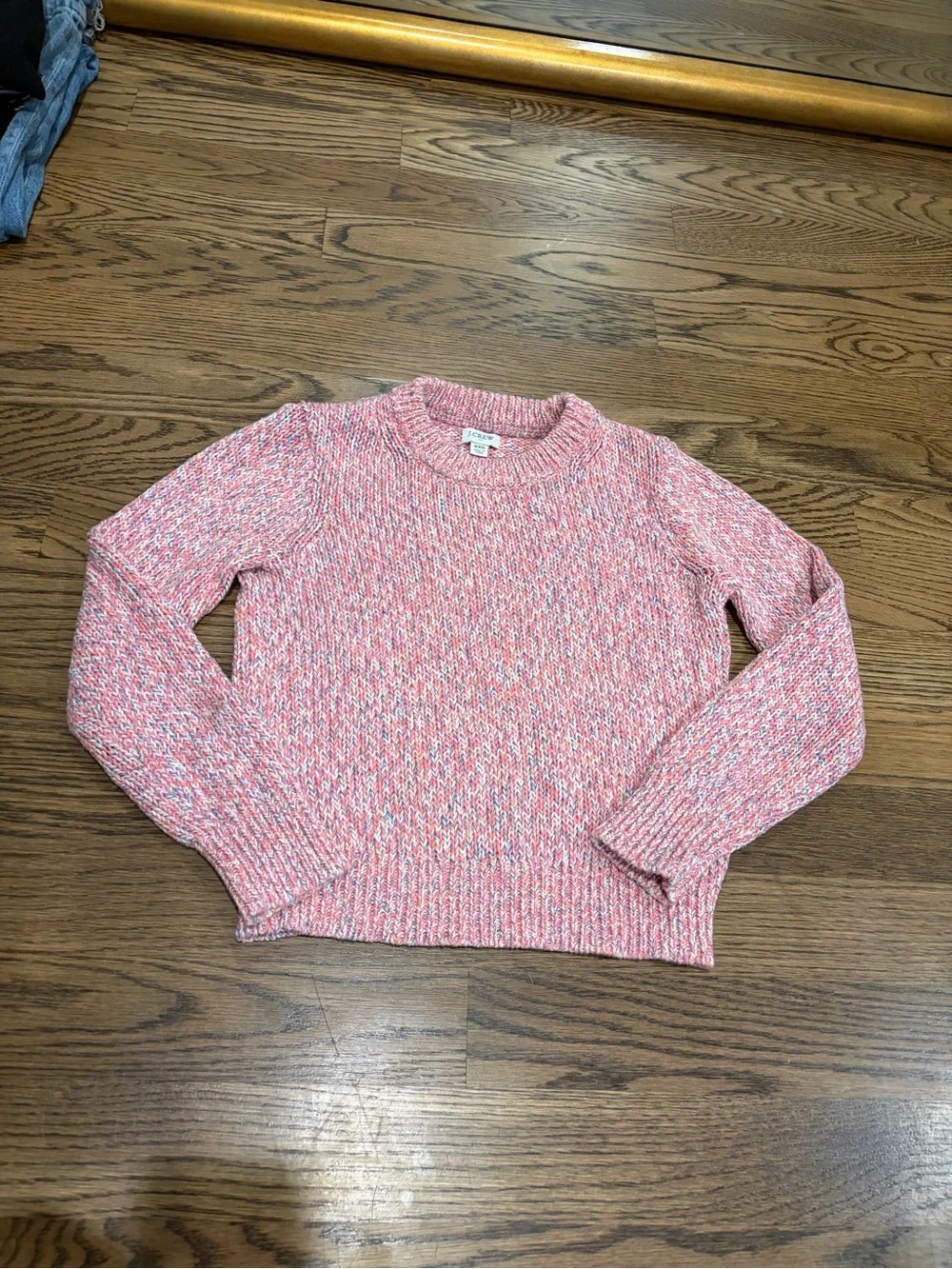 J. Crew Pink Multicolor Marled Crewneck Sweater